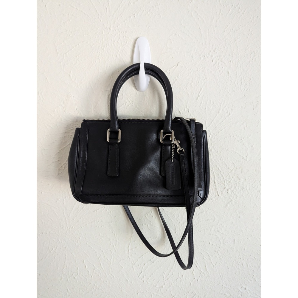 Vintage Coach Bonnie's Legacy 9421 Black Leather Small Zip Satchel Y2K